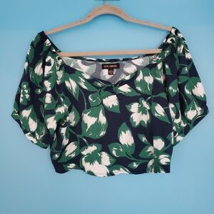 QED London Crop Top Size 12 Floral